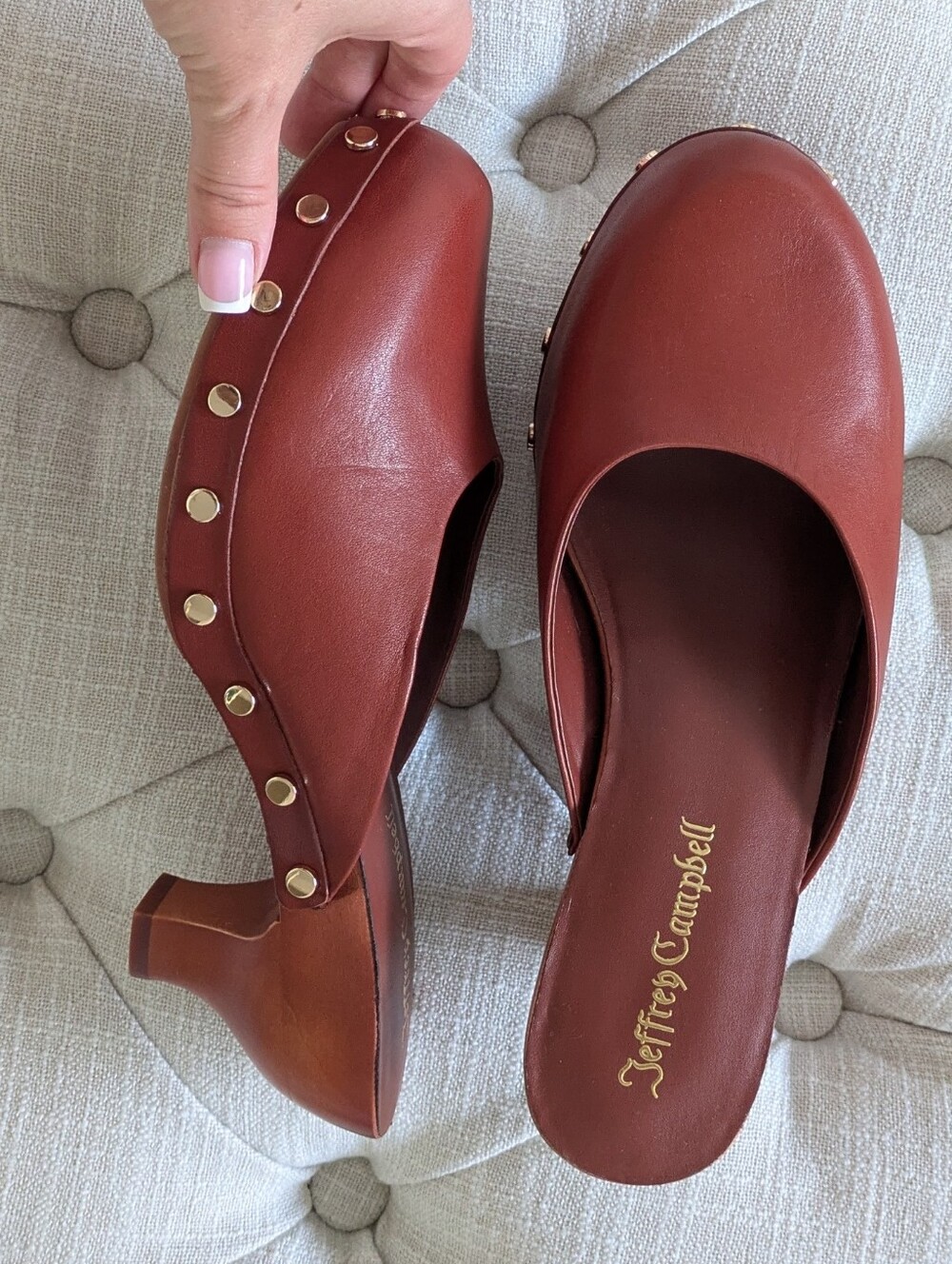 Jeffrey Campbell Blakeney Wooden Clog, Chestnut - Picture 3 of 7